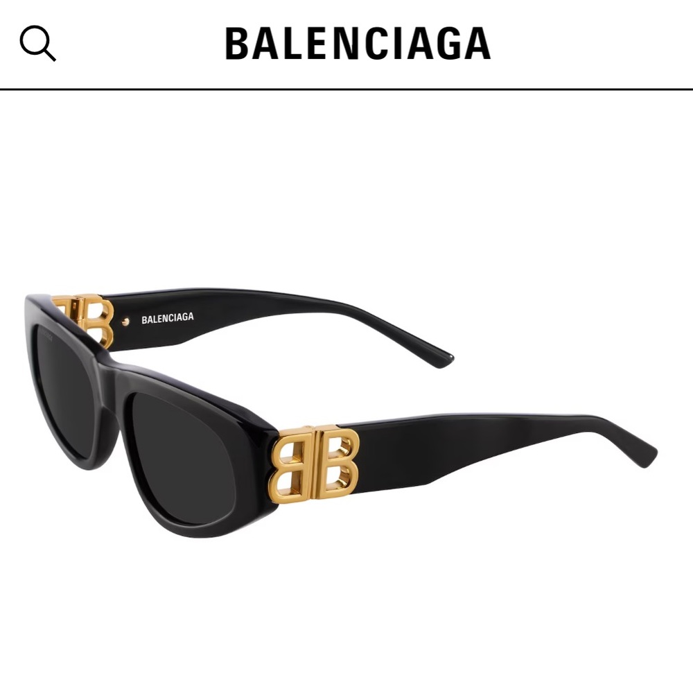 BALENCIAGA DYNASTY D-FRAME SUNGLASSES CATEYE BLACK & GOLD